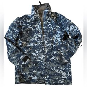 US Navy camo shell parka blue size small in excellent like-new condition